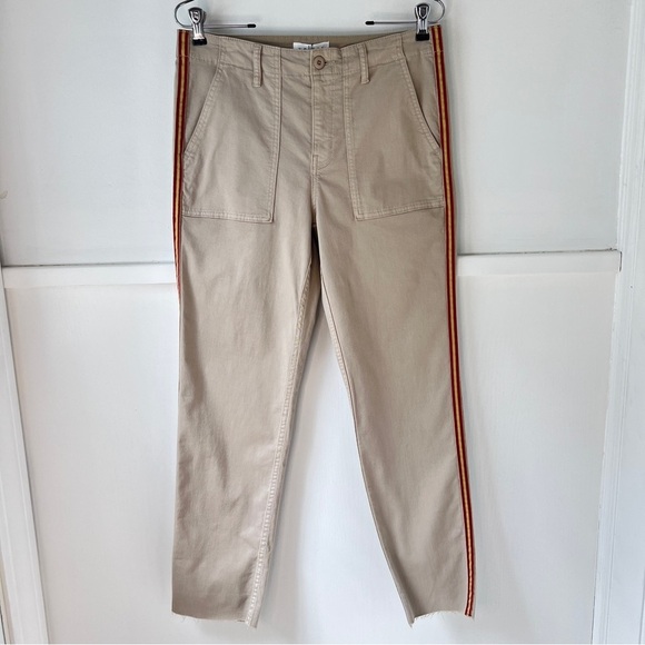 Anthropologie Velvet by Graham & Spencer Khaki Side Stripe Pant NWT - Picture 3 of 14